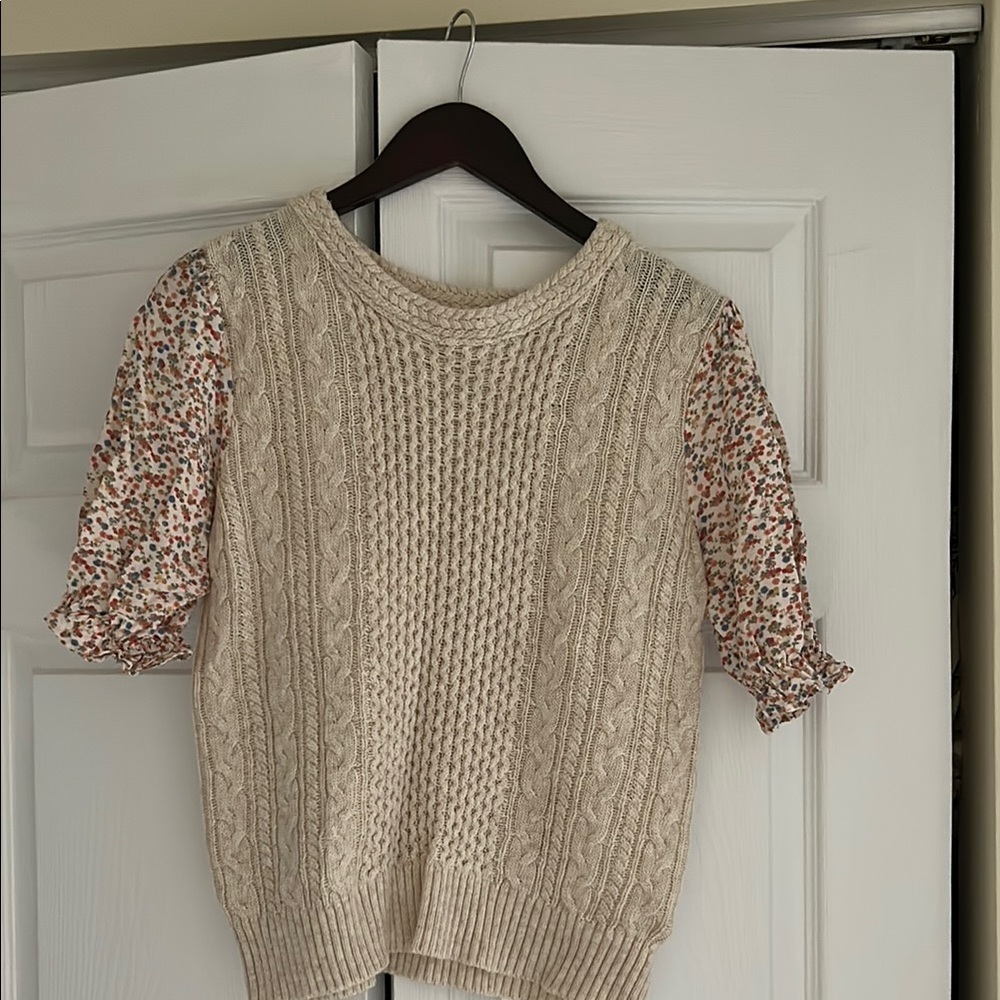 Roolee Textured Knit Sweater in Cream